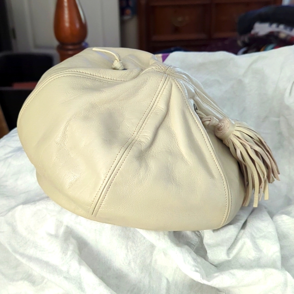 Vintage Montaldo's Cream Leather Hat(Beret)